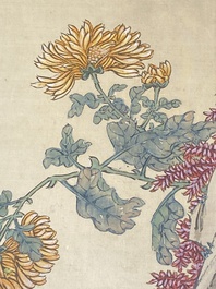 Ecole chinoise: Six &oelig;uvres avec des oiseaux, des fleurs et des fruits, encre et couleur sur papier, 19/20&egrave;me