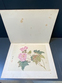 Chinese school: Seven works with birds and flowers, ink and colour on silk, signed Jinghan 景涵, 19/20th C.