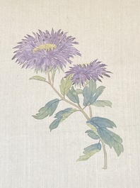 Chinese school: Seven works with birds and flowers, ink and colour on silk, signed Jinghan 景涵, 19/20th C.