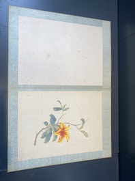 Chinese school: Seven works with birds and flowers, ink and colour on silk, signed Jinghan 景涵, 19/20th C.