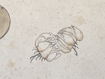 Pu Yi 溥儀 (1906-1967): 'Calligraphy' and Wan Rong 婉容 (1904-1946): 'Still life', ink and colour on paper