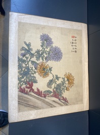 Ecole chinoise: Six &oelig;uvres avec des oiseaux, des fleurs et des fruits, encre et couleur sur papier, 19/20&egrave;me