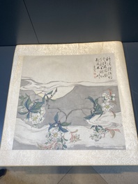 Ecole chinoise: Six &oelig;uvres avec des oiseaux, des fleurs et des fruits, encre et couleur sur papier, 19/20&egrave;me