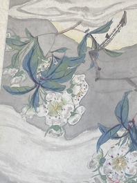 Chinese school: Six works with birds, flowers and fruits, ink and colour on paper, 19/20th C.