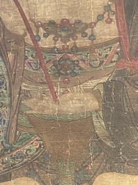 Ecole chinoise : Portrait d'Avalokitesvara, encre et couleur sur soie, Ming