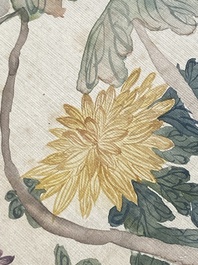 Chinese school: Seven works with insects and peonies, ink and colour on silk, 19/20th C.