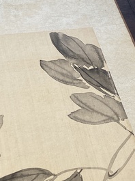 Chinese school: Seven works with insects and peonies, ink and colour on silk, 19/20th C.