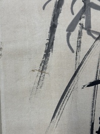 Qi Baishi 齊白石 (1864-1957): 'Crabs and floating grasses', ink on paper