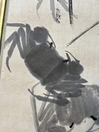 Qi Baishi 齊白石 (1864-1957): 'Crabes et herbes flottantes', encre sur papier