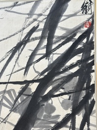 Qi Baishi 齊白石 (1864-1957), 'Krabben en drijvende grassen', inkt op papier