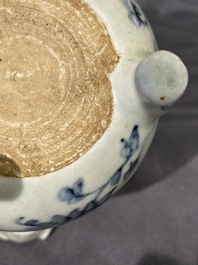 Two Chinese blue and white jars, a stem cup, a bowl and a censer, Chenghua mark, Ming