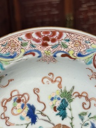 A varied collection of Chinese famille rose and verte porcelain, 18/19th C.