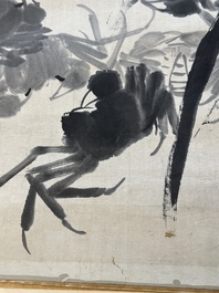 Qi Baishi 齊白石 (1864-1957): 'Crabes et herbes flottantes', encre sur papier