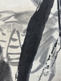 Qi Baishi 齊白石 (1864-1957), 'Krabben en drijvende grassen', inkt op papier