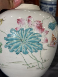 A fine Chinese famille rose 'mandarin duck and lotus' ginger jar, Yongzheng