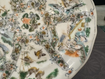 Rare service en porcelaine de KPM &agrave; d&eacute;cor famille verte de Canton, Chine et Allemagne, 19&egrave;me