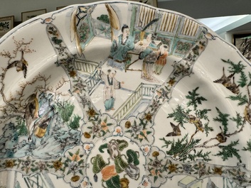 Rare service en porcelaine de KPM &agrave; d&eacute;cor famille verte de Canton, Chine et Allemagne, 19&egrave;me