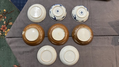 A collection of 17 Chinese porcelain cups and 14 saucers, 18th C.