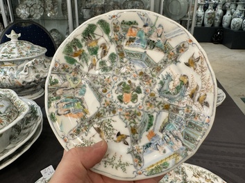 A rare 30-piece KPM porcelain service with Cantonese famille verte painting, China and Germany, 19th C.