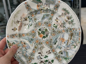 Rare service en porcelaine de KPM &agrave; d&eacute;cor famille verte de Canton, Chine et Allemagne, 19&egrave;me