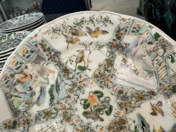 Rare service en porcelaine de KPM &agrave; d&eacute;cor famille verte de Canton, Chine et Allemagne, 19&egrave;me