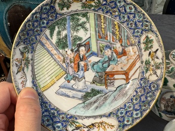 Service &agrave; th&eacute; de 27 pi&egrave;ces en porcelaine de Chine famille verte de Canton, 19&egrave;me