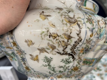 Rare service en porcelaine de KPM &agrave; d&eacute;cor famille verte de Canton, Chine et Allemagne, 19&egrave;me