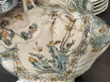 A rare 30-piece KPM porcelain service with Cantonese famille verte painting, China and Germany, 19th C.