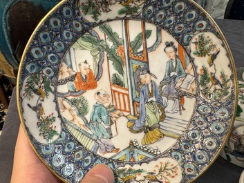 A rare Chinese Canton famille verte 27-piece tea service, 19th C.
