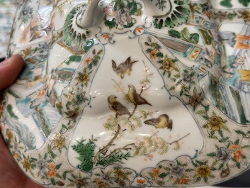 Rare service en porcelaine de KPM &agrave; d&eacute;cor famille verte de Canton, Chine et Allemagne, 19&egrave;me