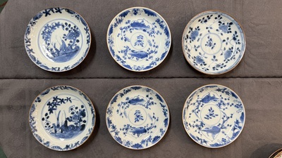 A collection of 17 Chinese porcelain cups and 14 saucers, 18th C.