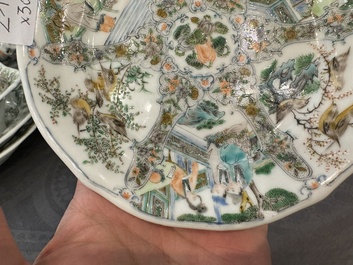 Rare service en porcelaine de KPM &agrave; d&eacute;cor famille verte de Canton, Chine et Allemagne, 19&egrave;me