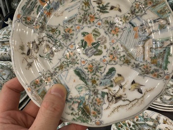 A rare 30-piece KPM porcelain service with Cantonese famille verte painting, China and Germany, 19th C.