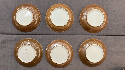 A collection of 17 Chinese porcelain cups and 14 saucers, 18th C.