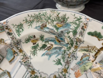 Rare service en porcelaine de KPM &agrave; d&eacute;cor famille verte de Canton, Chine et Allemagne, 19&egrave;me