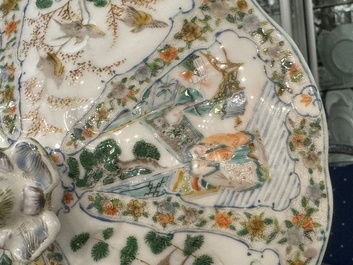 Rare service en porcelaine de KPM &agrave; d&eacute;cor famille verte de Canton, Chine et Allemagne, 19&egrave;me