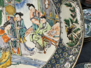 Service &agrave; th&eacute; de 27 pi&egrave;ces en porcelaine de Chine famille verte de Canton, 19&egrave;me