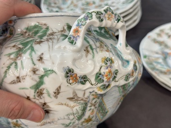 Rare service en porcelaine de KPM &agrave; d&eacute;cor famille verte de Canton, Chine et Allemagne, 19&egrave;me