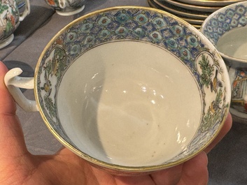 Service &agrave; th&eacute; de 27 pi&egrave;ces en porcelaine de Chine famille verte de Canton, 19&egrave;me