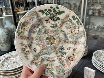 Rare service en porcelaine de KPM &agrave; d&eacute;cor famille verte de Canton, Chine et Allemagne, 19&egrave;me