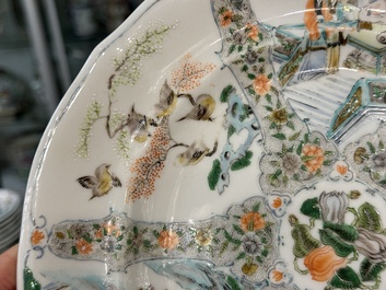 Rare service en porcelaine de KPM &agrave; d&eacute;cor famille verte de Canton, Chine et Allemagne, 19&egrave;me