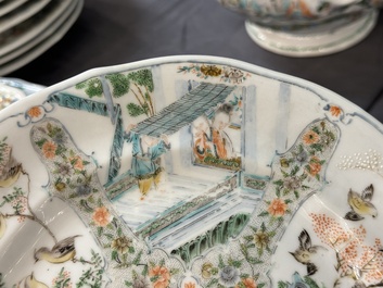 Rare service en porcelaine de KPM &agrave; d&eacute;cor famille verte de Canton, Chine et Allemagne, 19&egrave;me