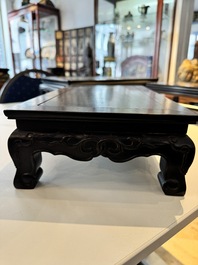 Three Chinese zitan wooden tables, 19/20th C.