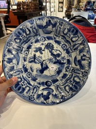 Two Chinese blue and white kraak porcelain dishes with figures, Wanli