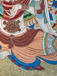 Zhang Daqian 張大千 (1898-1983): 'Bodhisattva', inkt en kleur op goudpapier