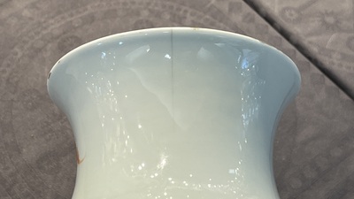 A Chinese famille rose 'Lan Caihe' vase, Qianlong mark and of the period