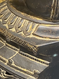A Burmese bronze Shan Buddha with traces of gilt, 16/17th C.