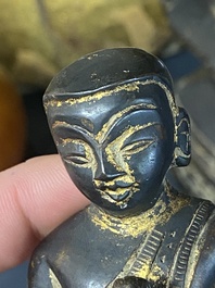 A Burmese bronze Shan Buddha with traces of gilt, 16/17th C.