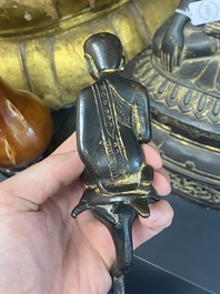 A Burmese bronze Shan Buddha with traces of gilt, 16/17th C.
