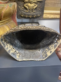 A Burmese bronze Shan Buddha with traces of gilt, 16/17th C.